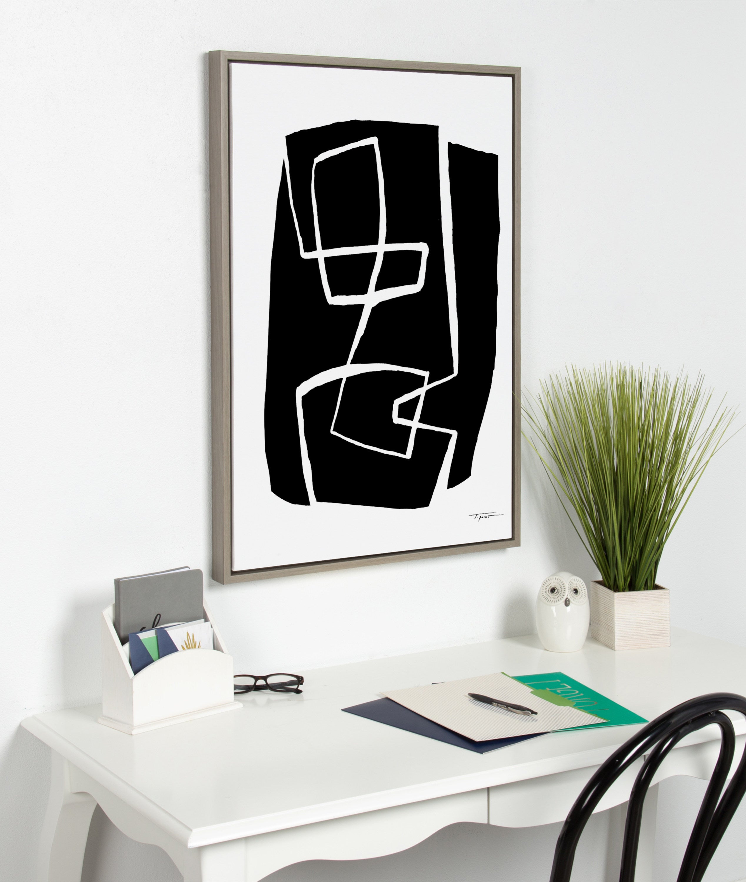 Sylvie Modern Meeting Forms Framed Canvas by kateandlaurel - product image 8 for Resin Society