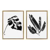 Sylvie 582 Monstera and 583 Banana Leaf Framed Canvas by kateandlaurel - main product image for Resin Society