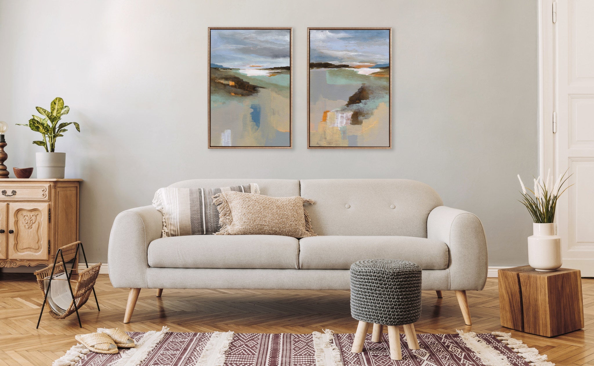 Sylvie Big Sur I and II Framed Canvas Art Set by Nikita Jariwala