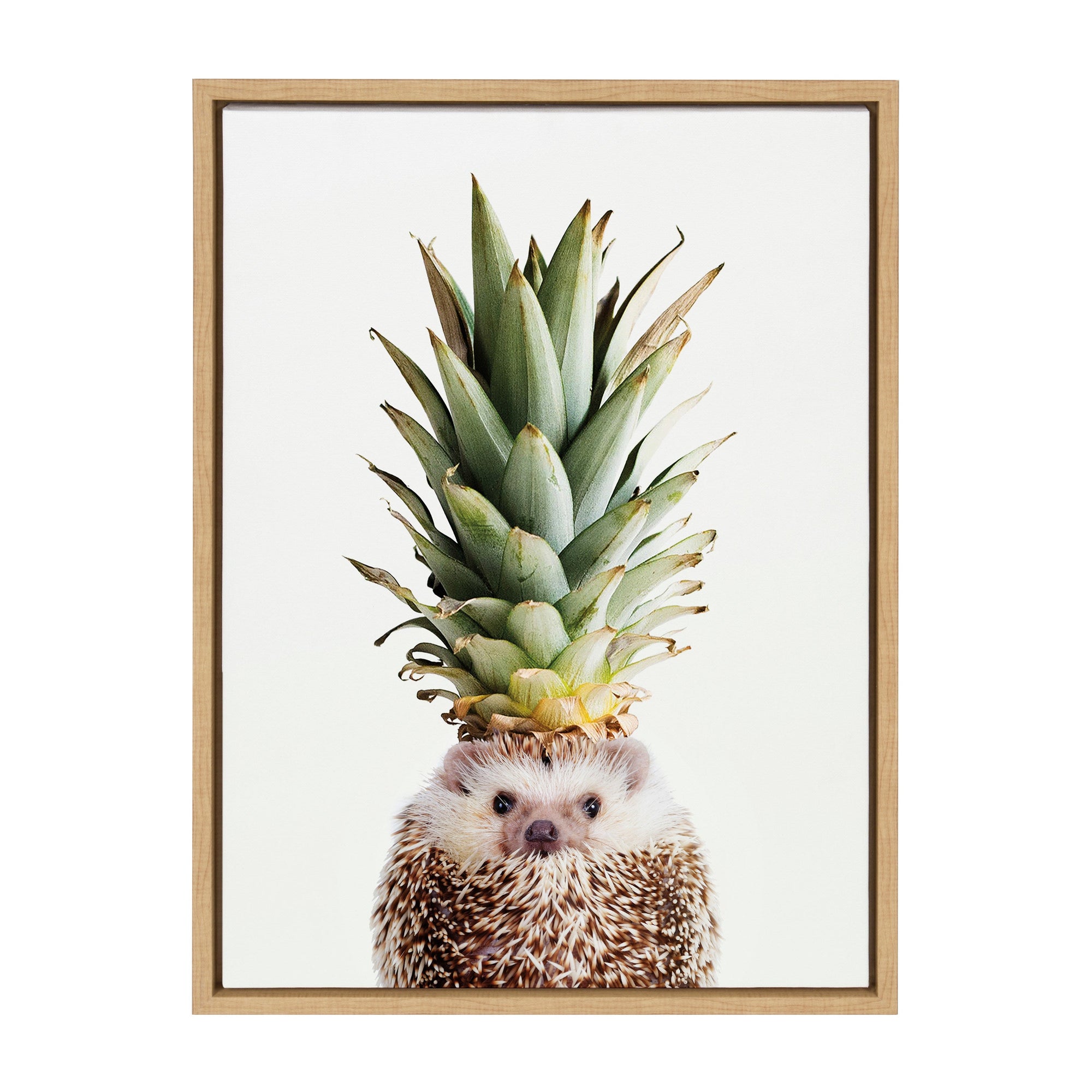 Sylvie Hedgehog Pineapple Framed Canvas by Amy Peterson Art Studio by kateandlaurel - product image 7 for Resin Society
