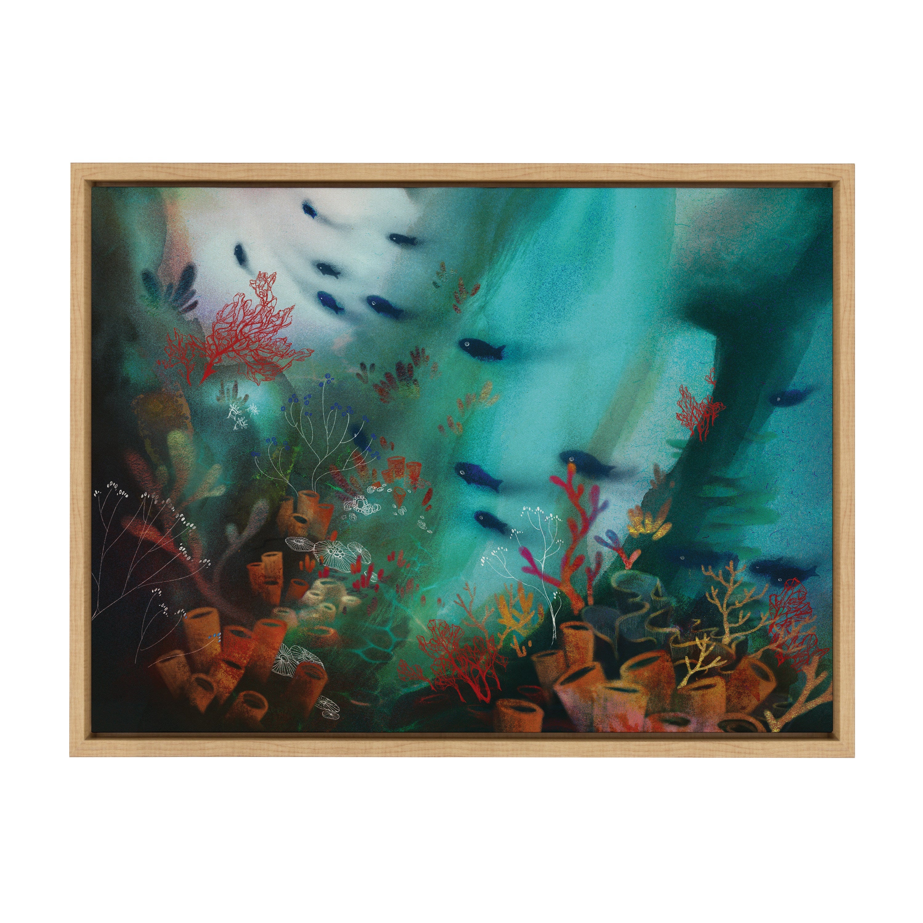 Sylvie Coral Cove Framed Canvas by Faryn Hughes