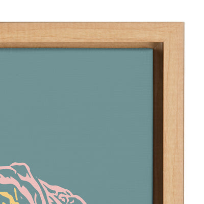 Sylvie Floral in Teal Framed Canvas by kateandlaurel - product image 3 for Resin Society