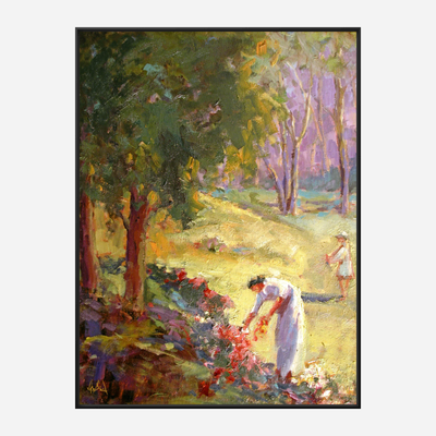 Picking Flowers Artist Enhanced Canvas Print by John Beard Collection - product image 5 for Resin Society