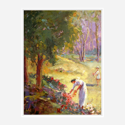 Picking Flowers Artist Enhanced Canvas Print by John Beard Collection - product image 6 for Resin Society