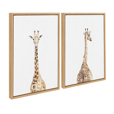 Sylvie Giraffe Front and Back Framed Canvas Set by kateandlaurel - product image 2 for Resin Society
