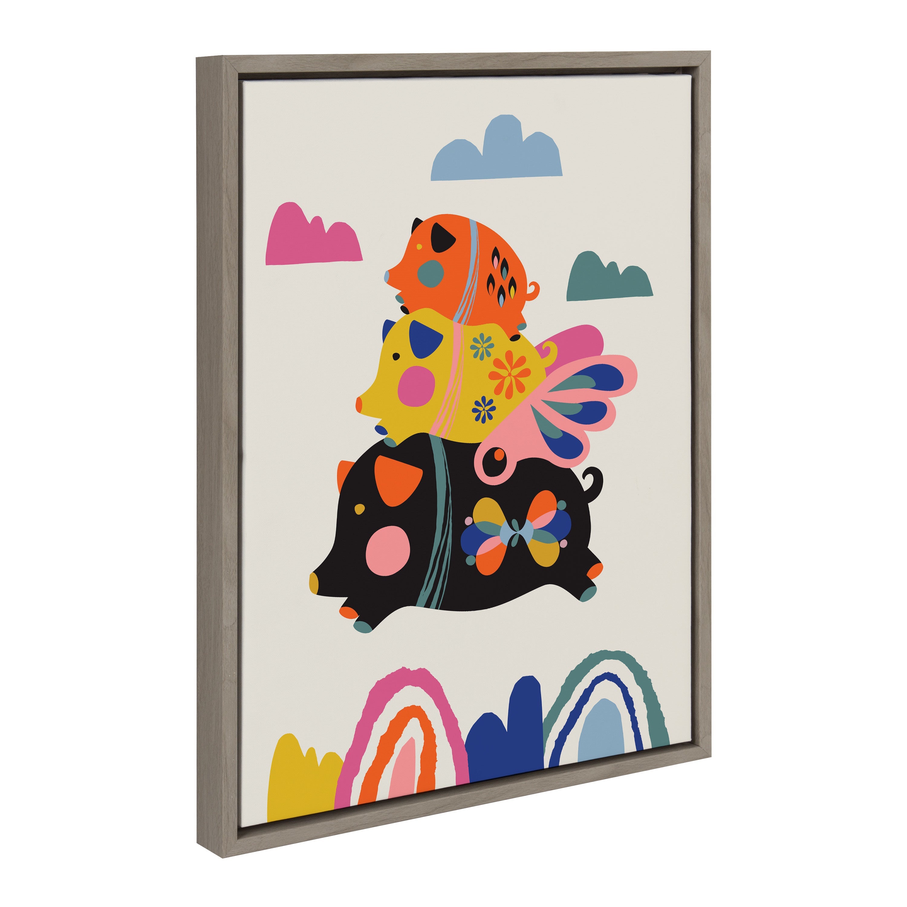 Sylvie Flying Pigs Framed Canvas by kateandlaurel - product image 10 for Resin Society