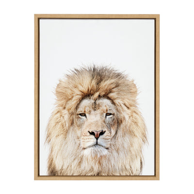 Sylvie Lion Stare Portrait Framed Canvas by Amy Peterson Art Studio
