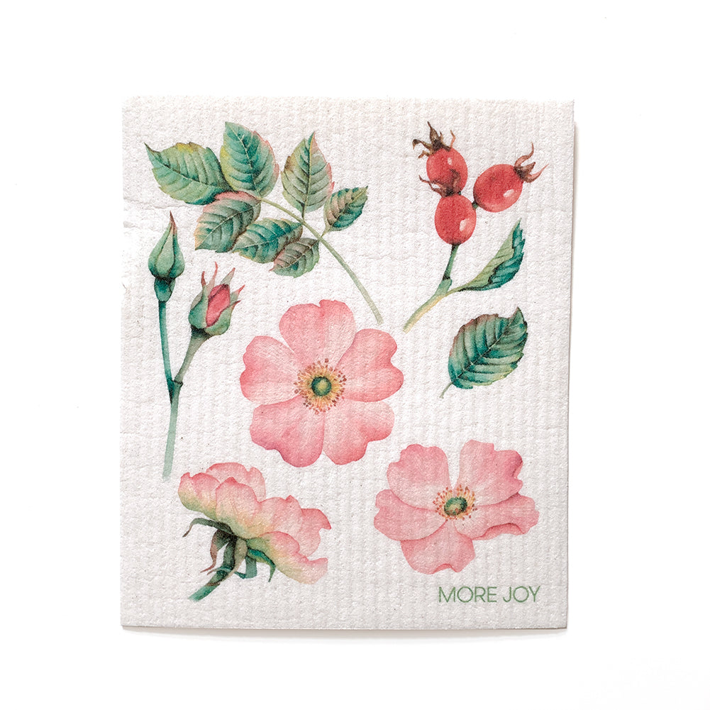 Pink Roses Swedish Dishcloth by sweetgum home, LLC - main product image for Resin Society