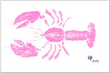 Pink Lobster Placemat featuring Gyotaku lobster artwork by Fishaye Trading Company