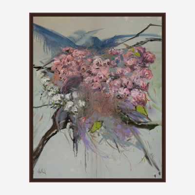 Pink Flowers Artist Enhanced Canvas Print by John Beard Collection - product image 7 for Resin Society