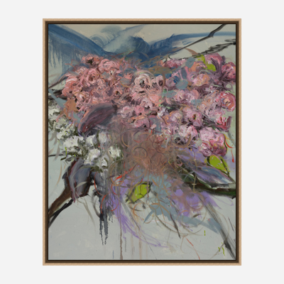Pink Flowers Artist Enhanced Canvas Print by John Beard Collection - product image 8 for Resin Society