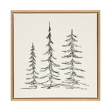 Sylvie Minimalist Evergreen Trees Sketch Framed Canvas by kateandlaurel - product image 10 for Resin Society