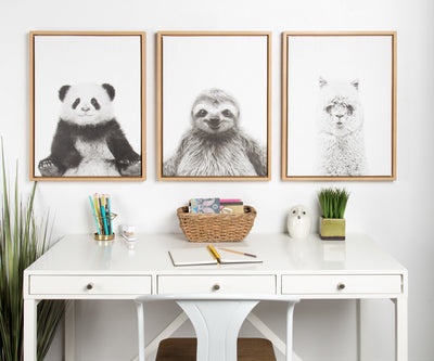Sylvie Panda Framed Canvas by Simon Te Tai by kateandlaurel - product image 11 for Resin Society