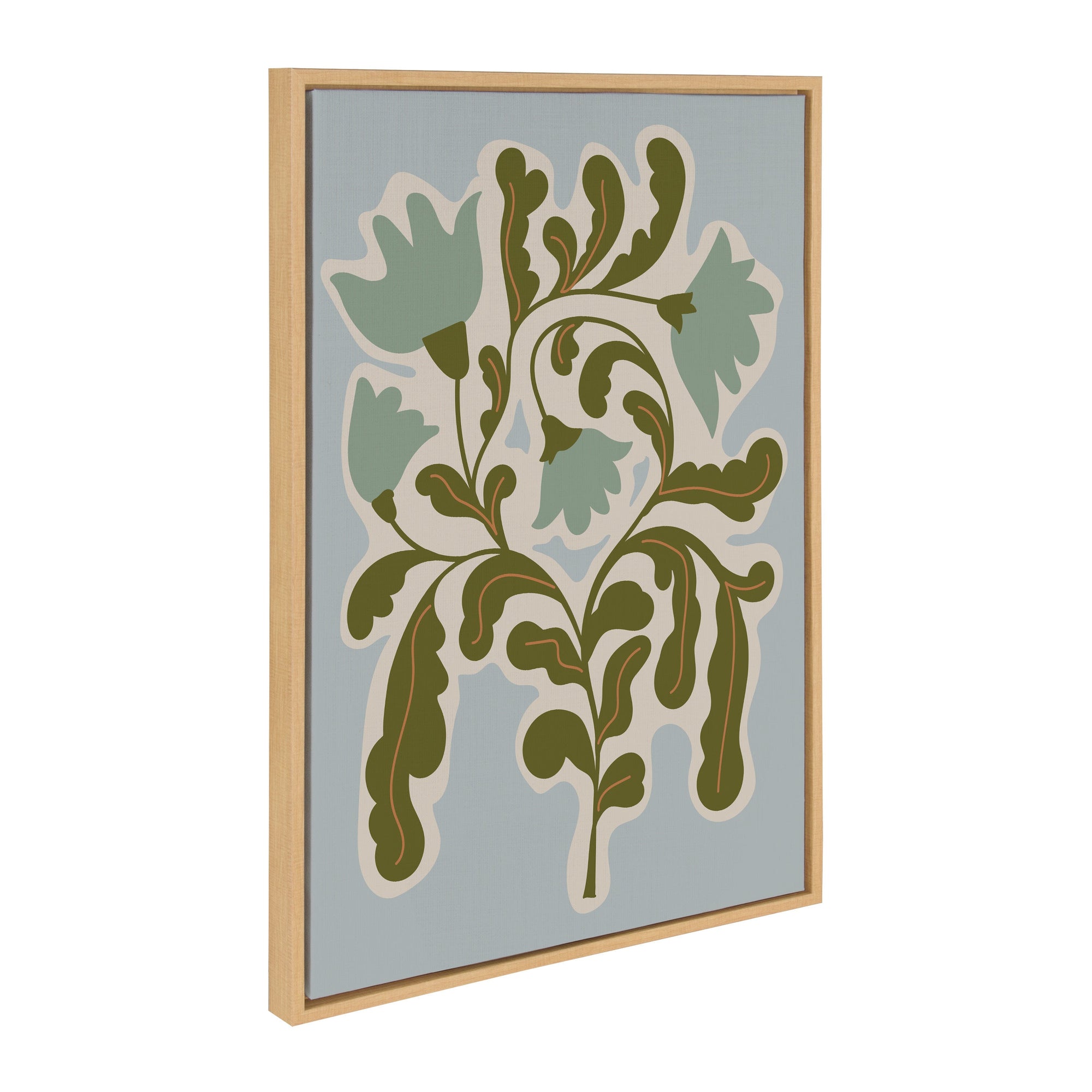 Sylvie Expressive Abstract House Plant Playful Blue Framed Canvas by kateandlaurel - main product image for Resin Society