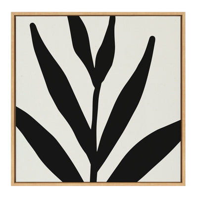 Sylvie Modern Botanical Neutral Abstract 1 Framed Canvas