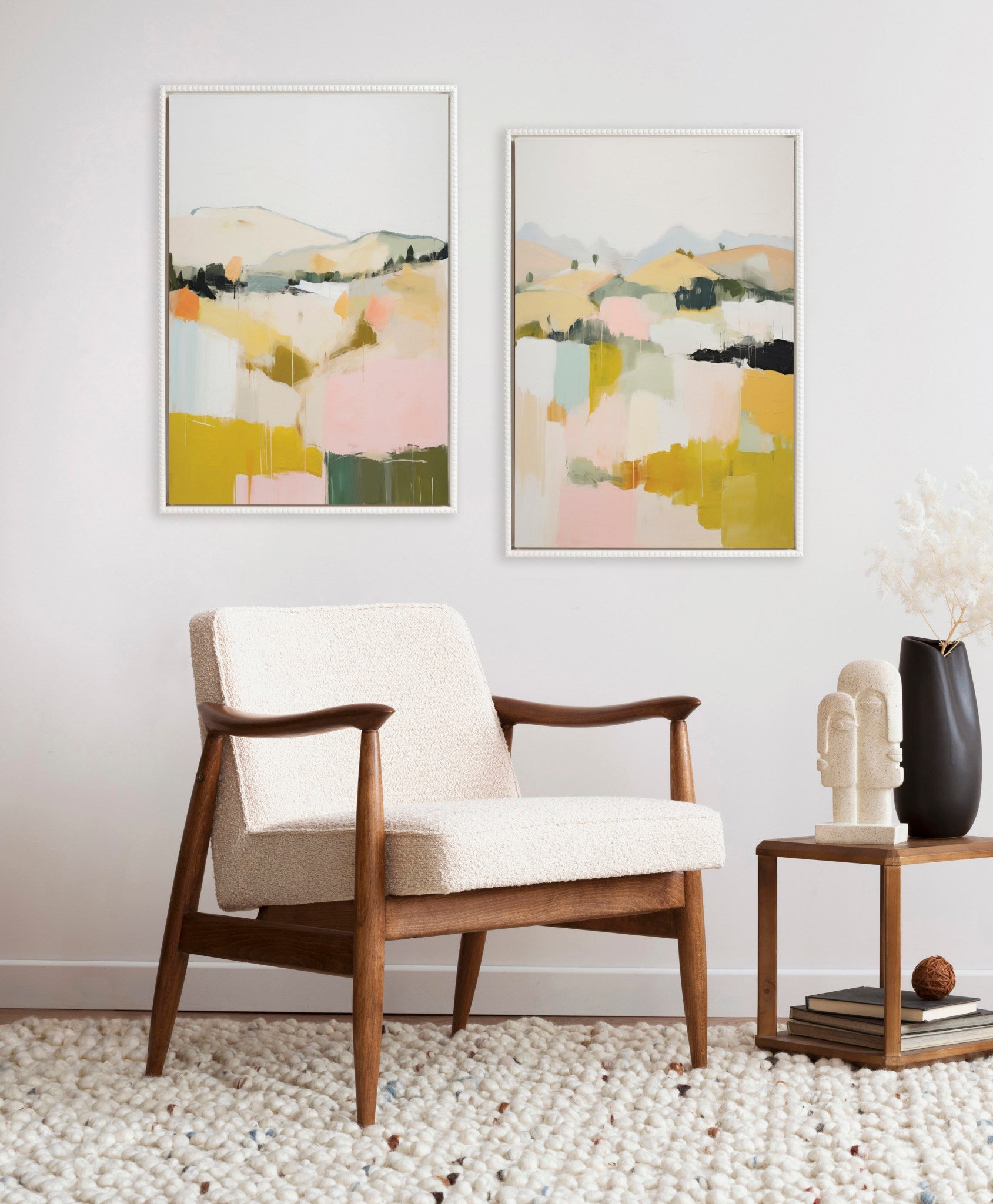 Sylvie Beaded Quaint Vista II and III Framed Canvas Art Set by Amy Lighthall