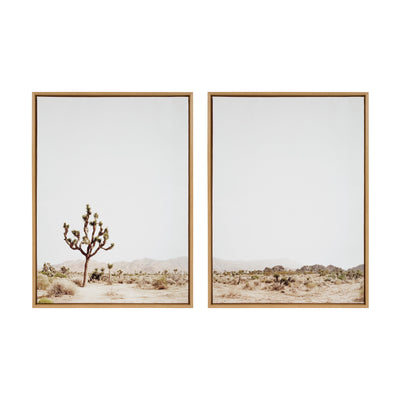 Sylvie Lone Joshua Tree Left and Right Framed Canvas Art Set by Amy Peterson Art Studio
