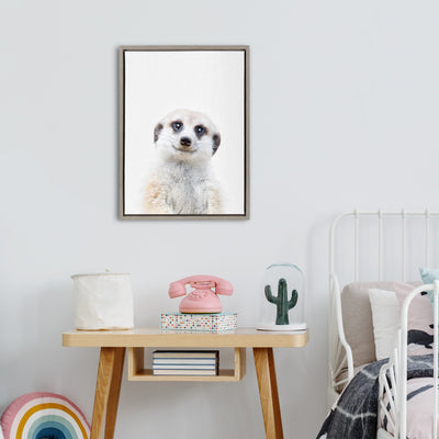 Sylvie Meerkat Framed Canvas by Amy Peterson by kateandlaurel - product image 9 for Resin Society