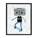 Sylvie Boom Box Boy 1 Framed Canvas by Molly Fabiano, Black 18x24 by kateandlaurel - main product image for Resin Society