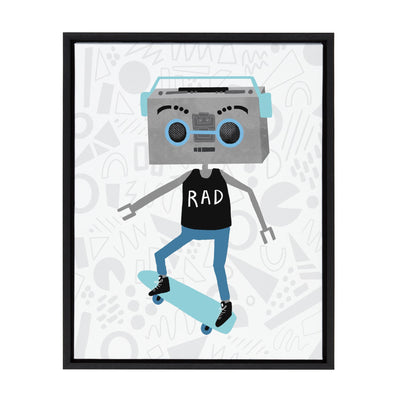 Sylvie Boom Box Boy 1 Framed Canvas by Molly Fabiano, Black 18x24 by kateandlaurel - main product image for Resin Society