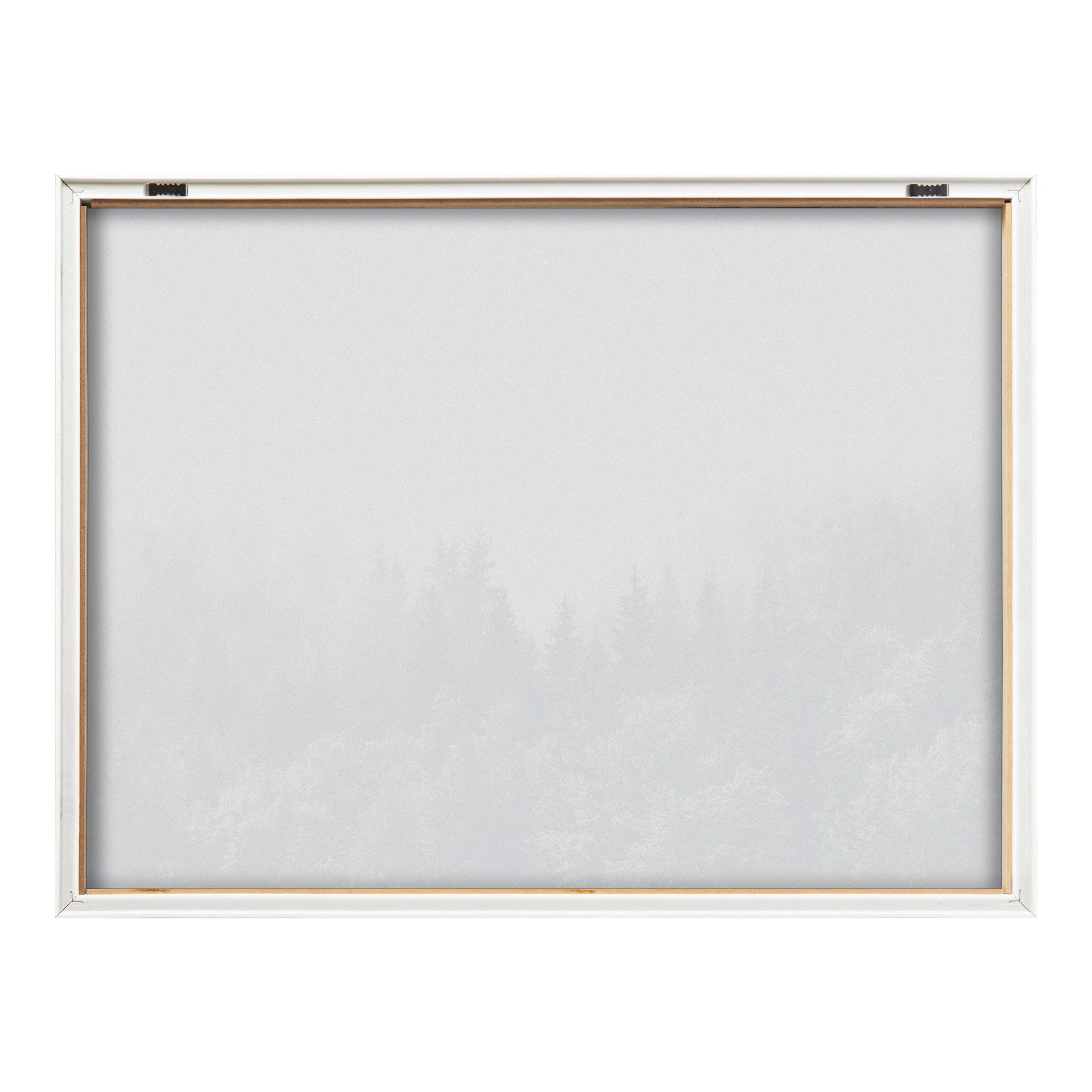 Blake Lush Green Forest on a Foggy Day Framed Printed Glass