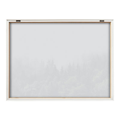 Blake Lush Green Forest on a Foggy Day Framed Printed Glass