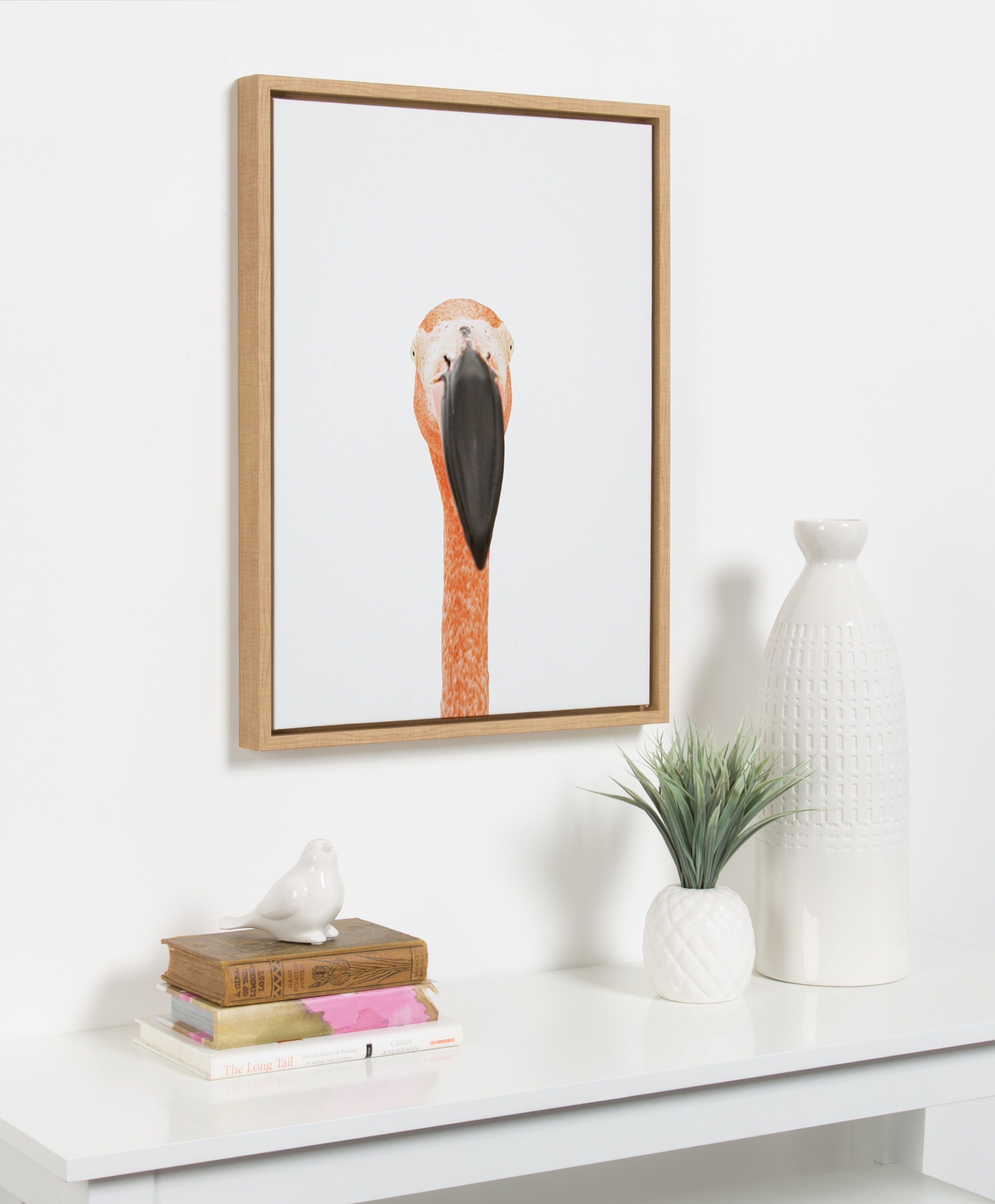 Sylvie Flamingo Portrait Framed Canvas by Amy Peterson Art Studio