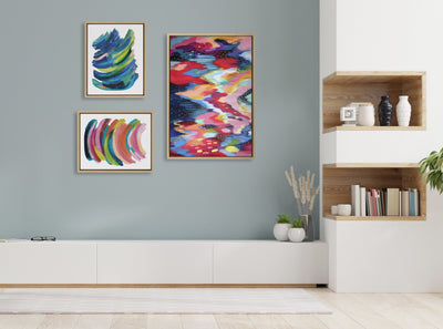 Sylvie Brushstroke and Bright Abstract Framed Canvas Set by kateandlaurel - product image 6 for Resin Society