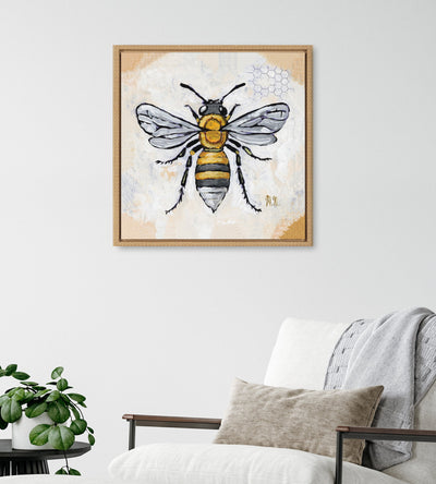 Sylvie Beaded Honeycomb Framed Canvas by Mackenzie Nelson