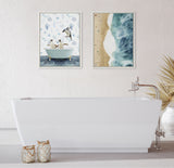 Sylvie Penguins In Under the Sea Bath Framed Canvas by kateandlaurel - product image 6 for Resin Society