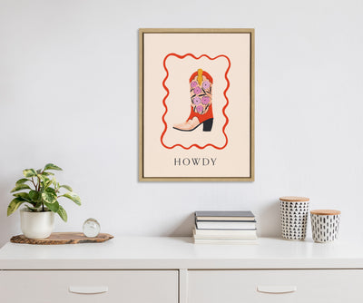 Sylvie Howdy Framed Canvas by Duchess Plum