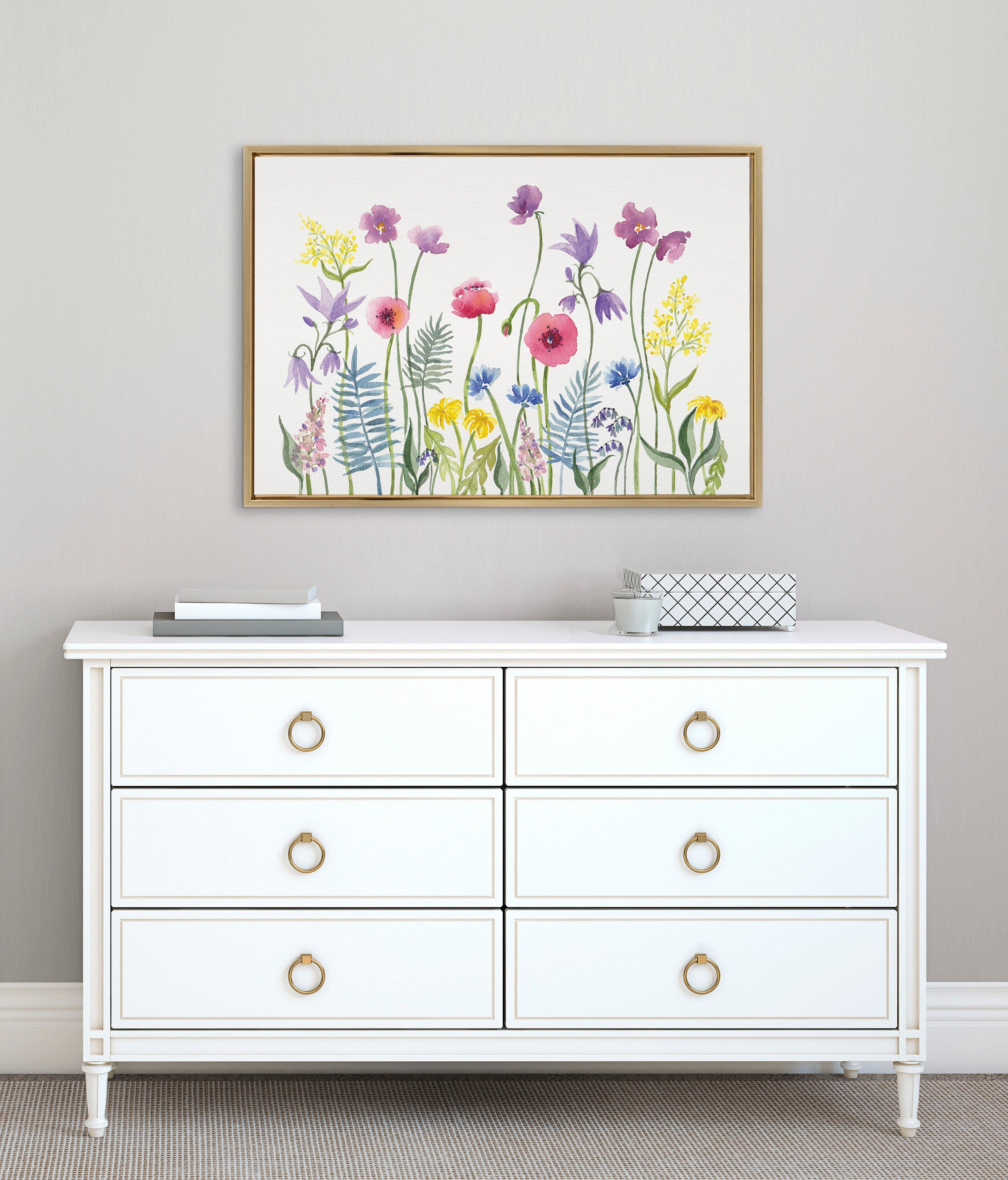 Sylvie Wildflorals Framed Canvas by kateandlaurel - product image 4 for Resin Society