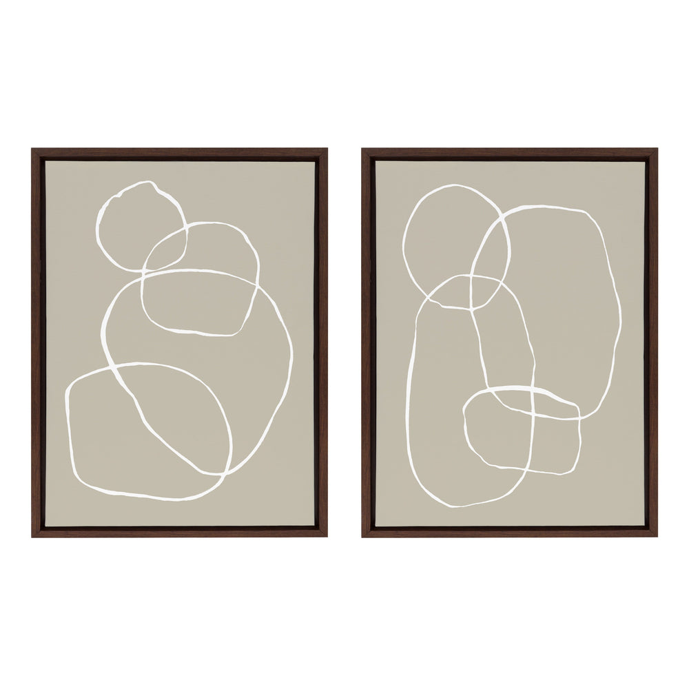 Sylvie Beige Going in Circles Framed Canvas Set by kateandlaurel - main product image for Resin Society