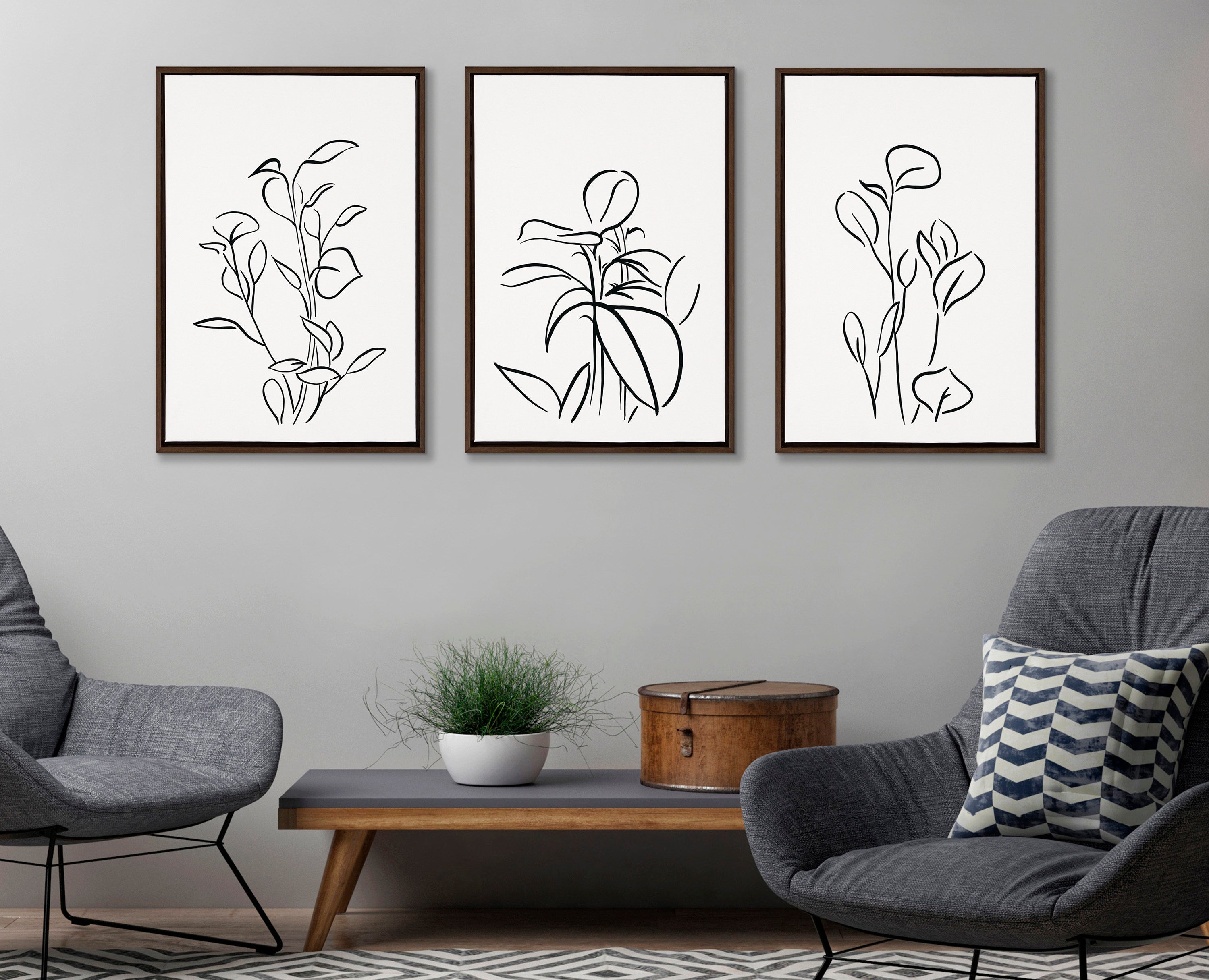 Sylvie Botanical Sketch Print No 2 Framed Canvas by kateandlaurel - product image 5 for Resin Society
