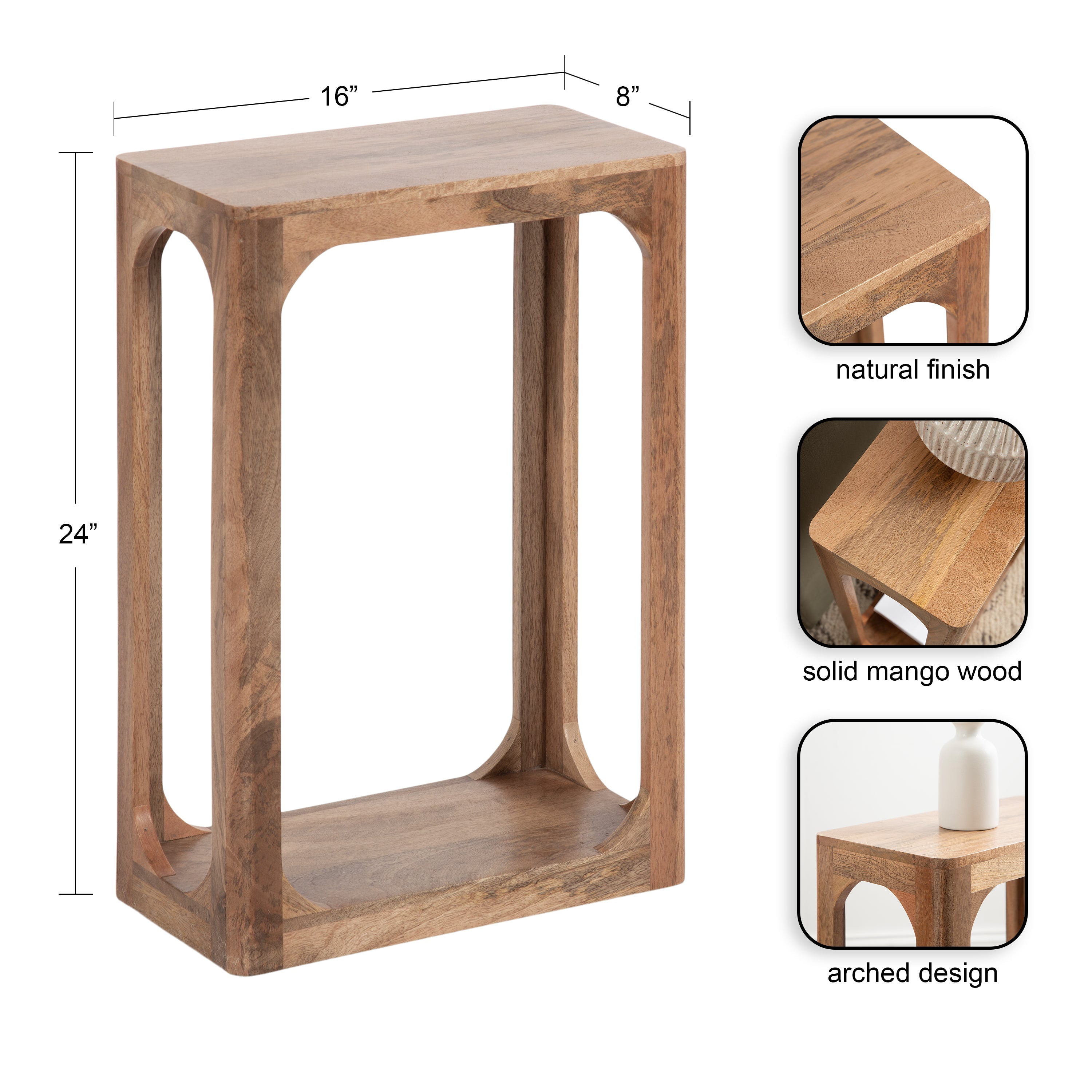 Dahl Wood Slim Side Table