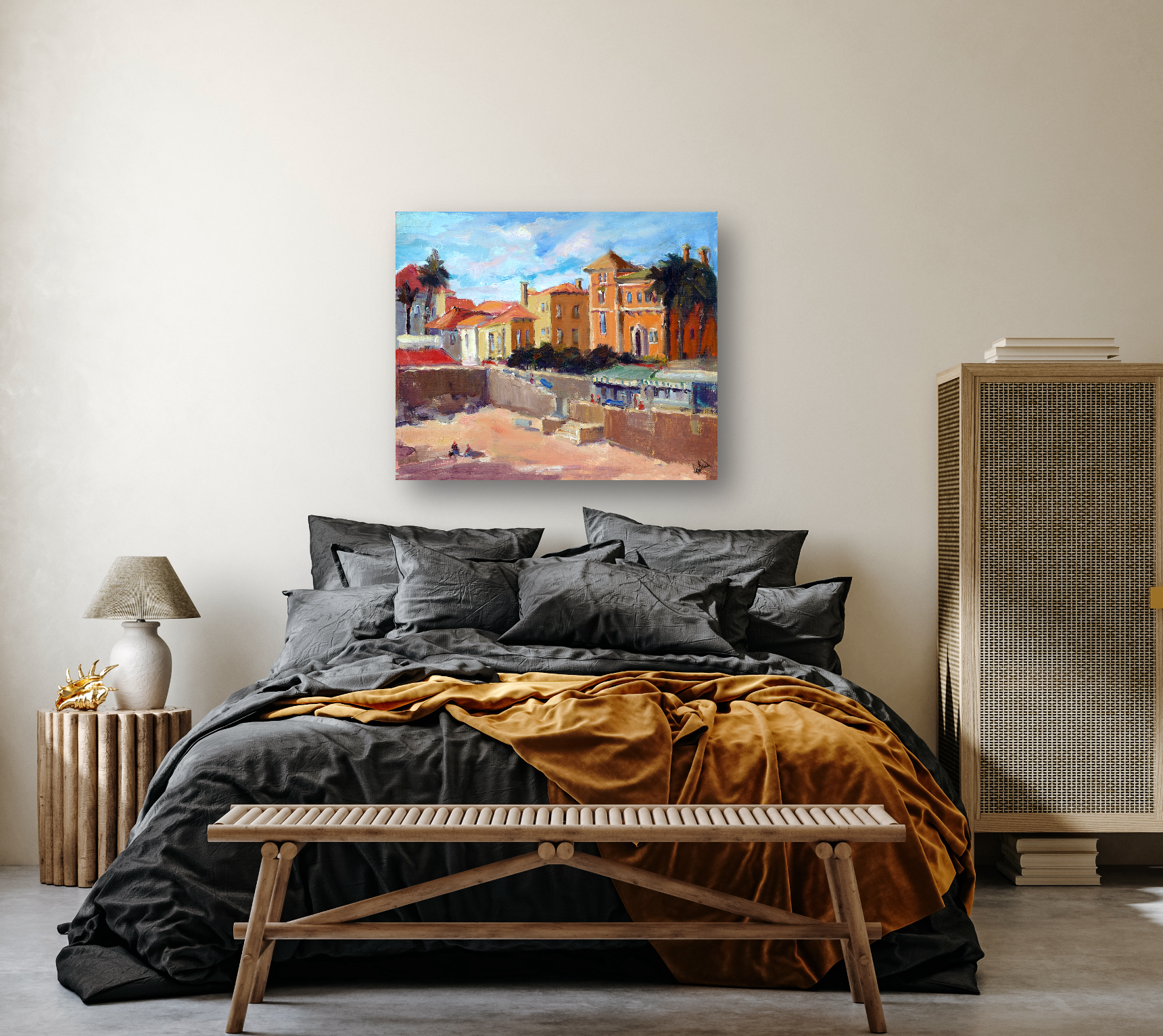 Portuguese Beach Artist Enhanced Canvas Print
