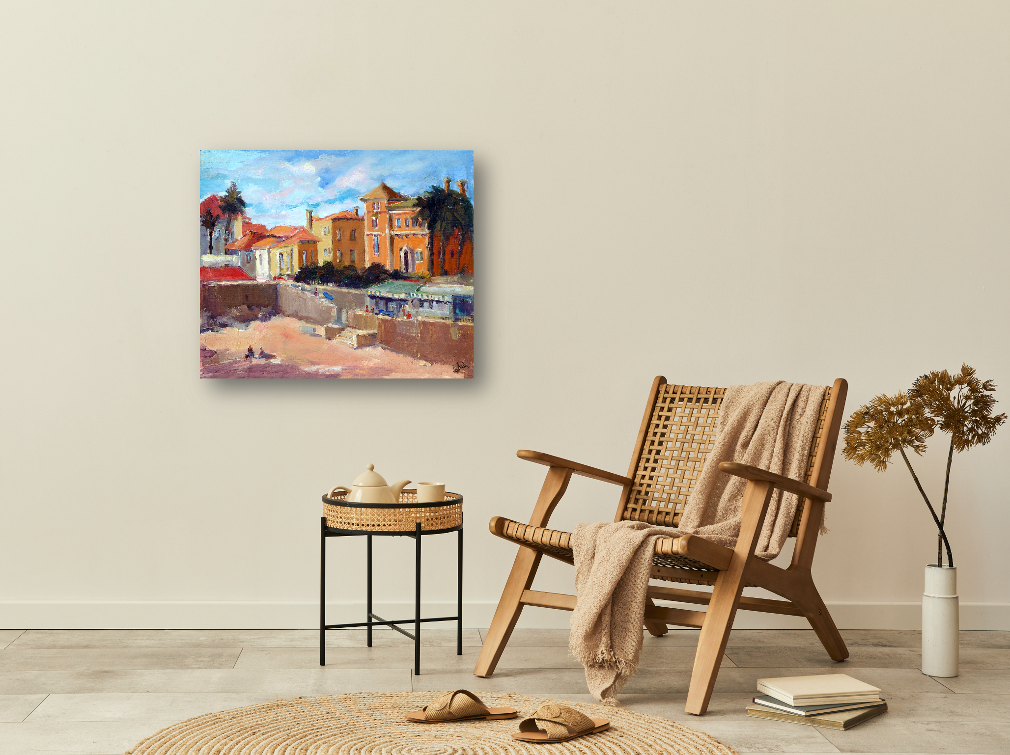 Portuguese Beach Artist Enhanced Canvas Print