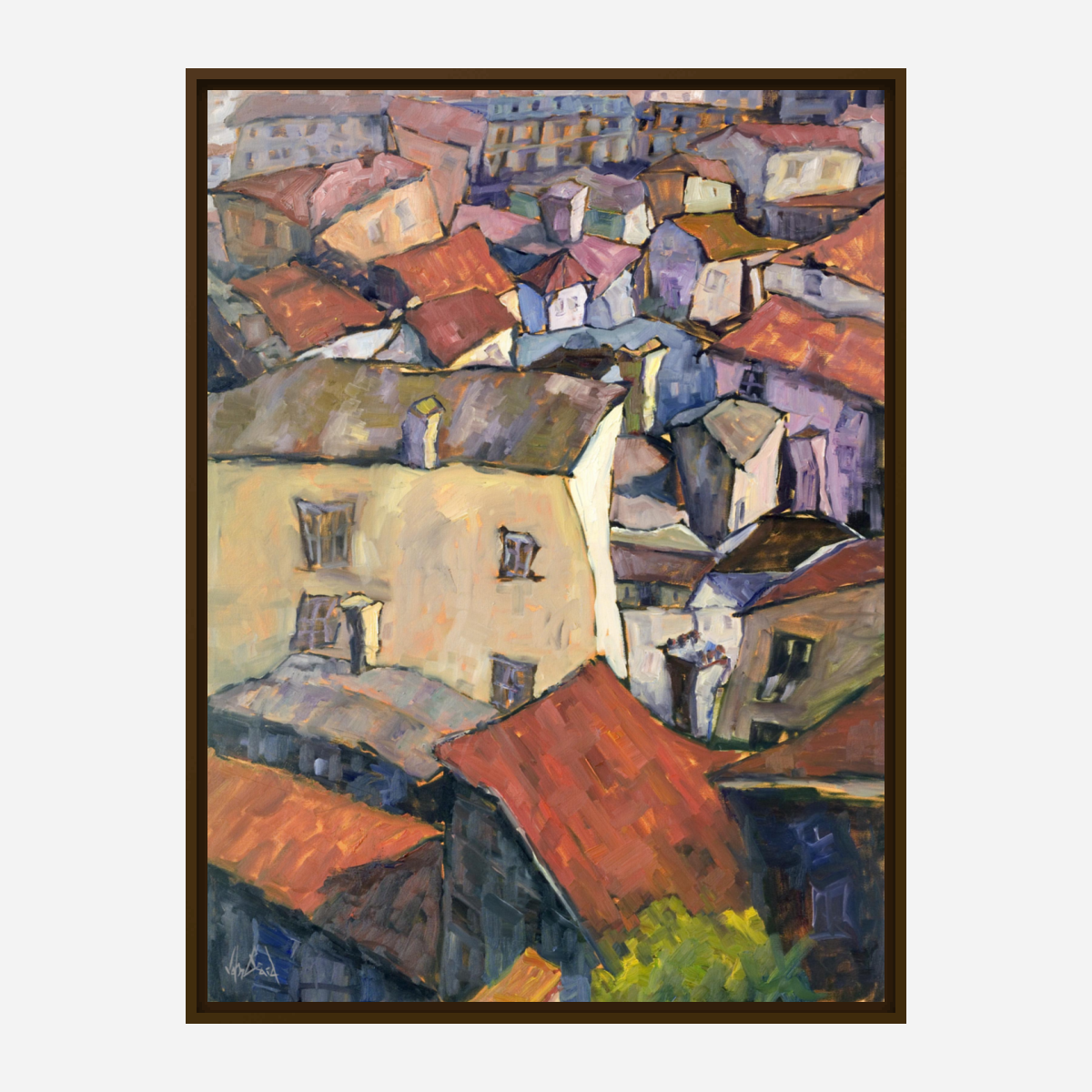 Portuguese Rooftops Artist Enhanced Canvas Print by John Beard Collection - product image 4 for Resin Society