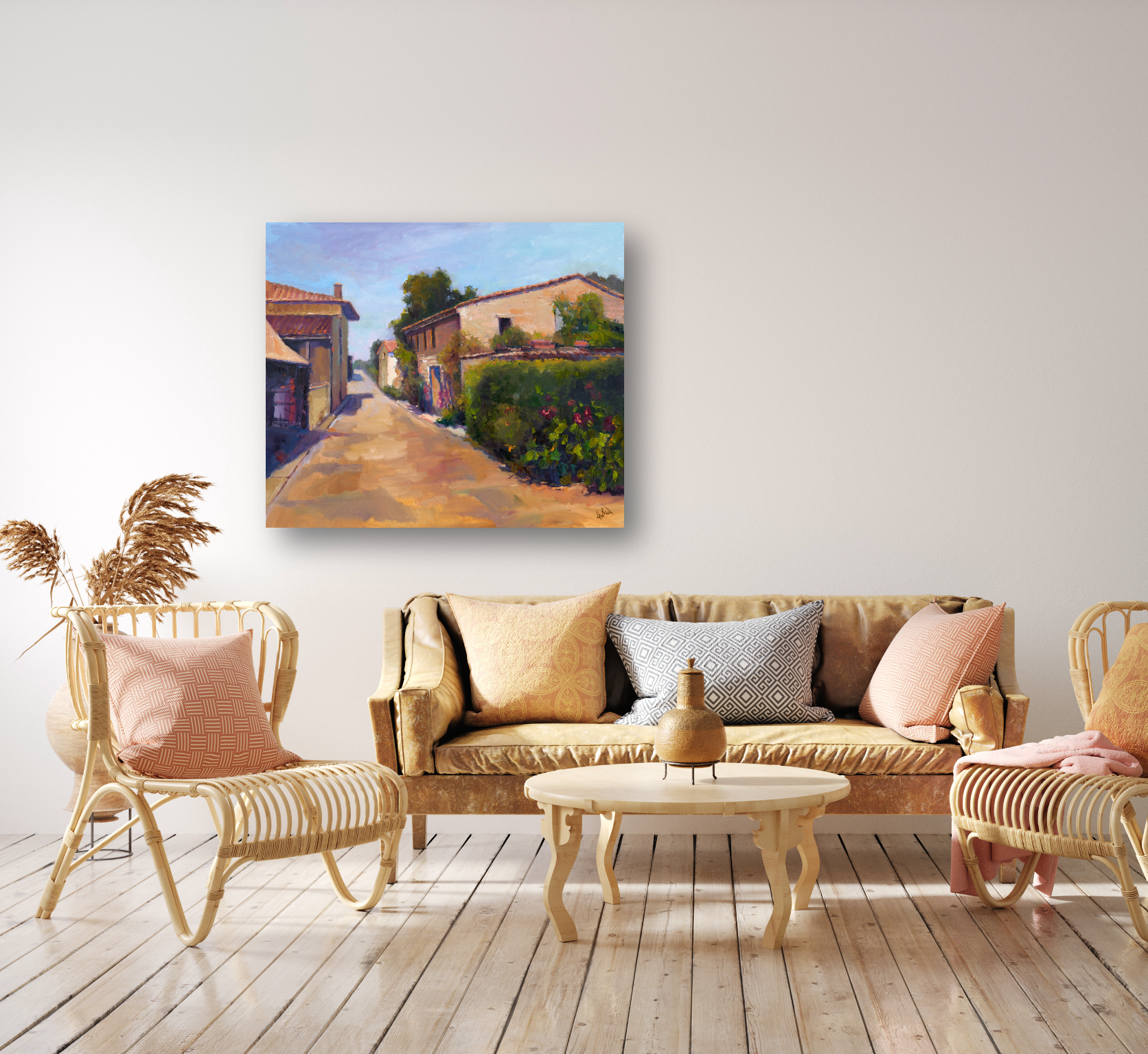 Portuguese Village Artist Enhanced Canvas Print by John Beard Collection - product image 4 for Resin Society