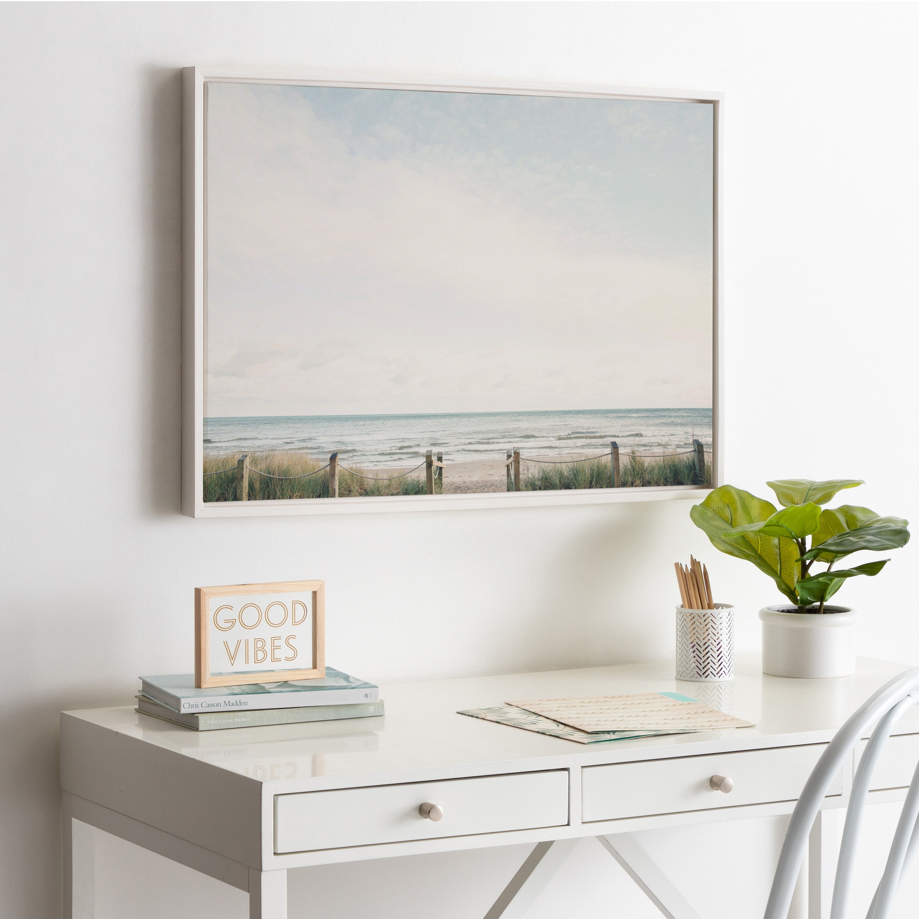 Sylvie Pale Sky Framed Canvas by Emiko and Mark Franzen of F2Images