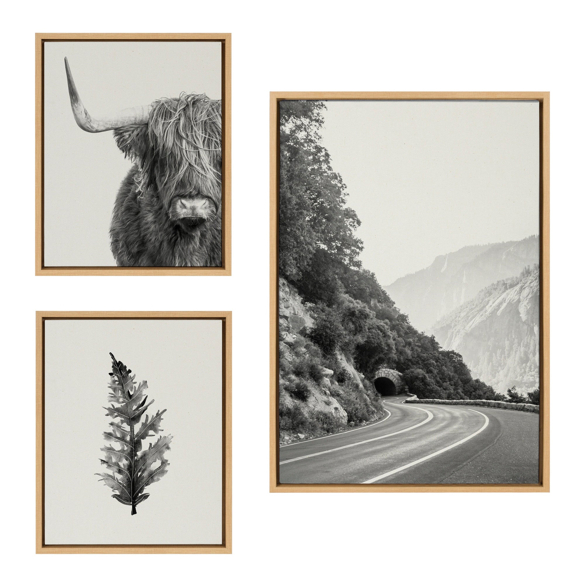 Sylvie Highland Cow and Vintage Botanical Framed Canvas Set by Various by kateandlaurel - product image 7 for Resin Society