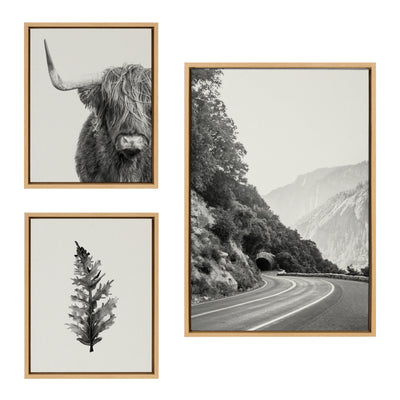 Sylvie Highland Cow and Vintage Botanical Framed Canvas Set by Various by kateandlaurel - product image 7 for Resin Society
