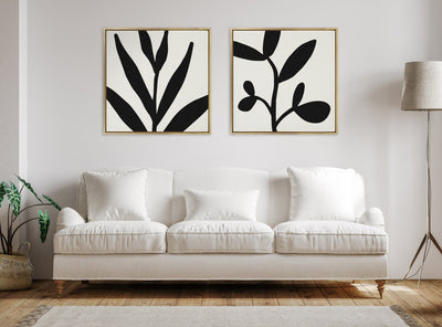 Sylvie Modern Botanical Neutral Abstract 1 Framed Canvas by kateandlaurel - product image 5 for Resin Society