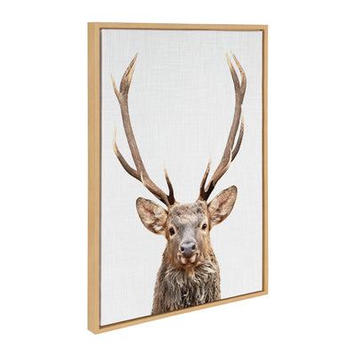 Sylvie The Red Deer Color Framed Canvas by Simon Te of Tai Prints by kateandlaurel - product image 7 for Resin Society