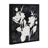 Black and white framed canvas art of wildflowers with a vintage beaded frame by Mackenzie Nelson