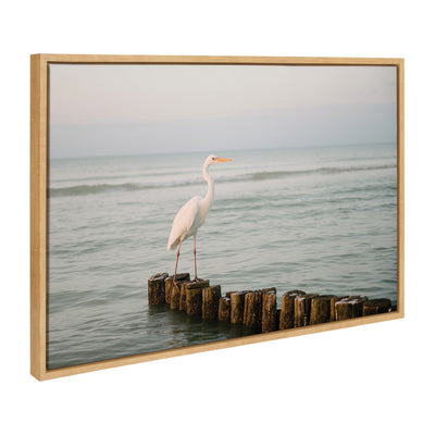 Sylvie Great White Heron Isla Holbox Framed Canvas by Crystal Lynn Collins