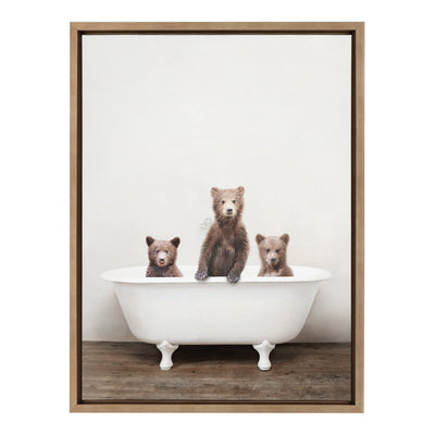Sylvie Three Little Bears in Vintage Bathtub Framed Canvas by kateandlaurel - product image 2 for Resin Society