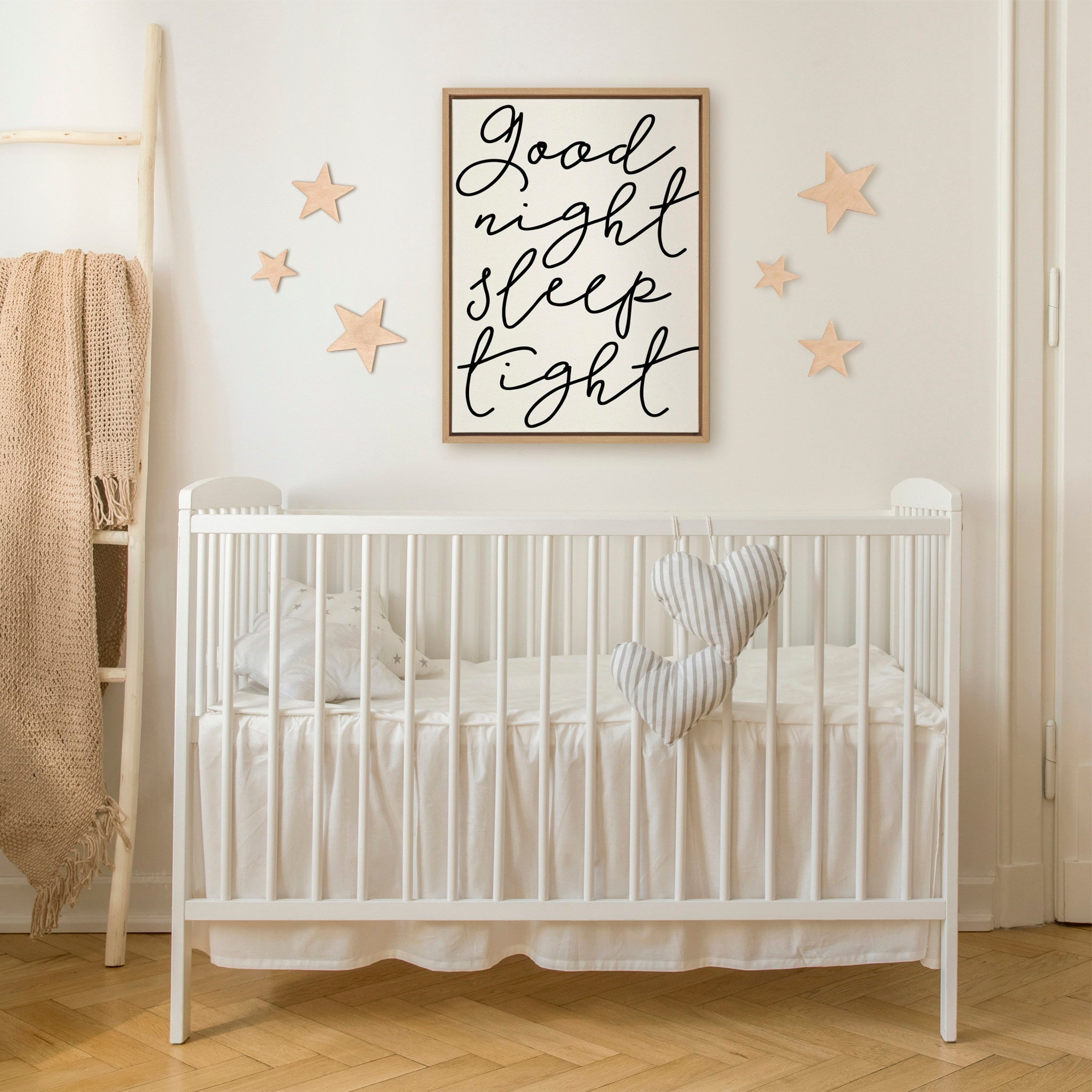 Sylvie Good Night Sleep Tight Framed Canvas by kateandlaurel - product image 7 for Resin Society