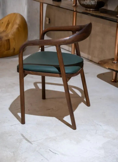 Luxury solid wood chair made of walnut with natural finish