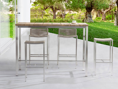 Stone Outdoor Backless Barstool Set of 4 detail image - Resin Society